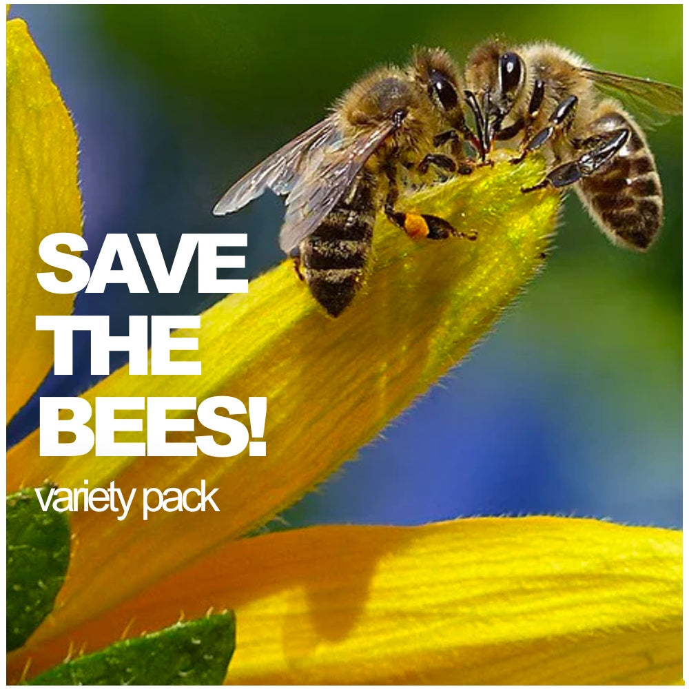 All-in-One SAVE THE BEES! garden variety seed pack by SeedsNow-SeedBanks with diverse flower and plant seeds for pollinator support.